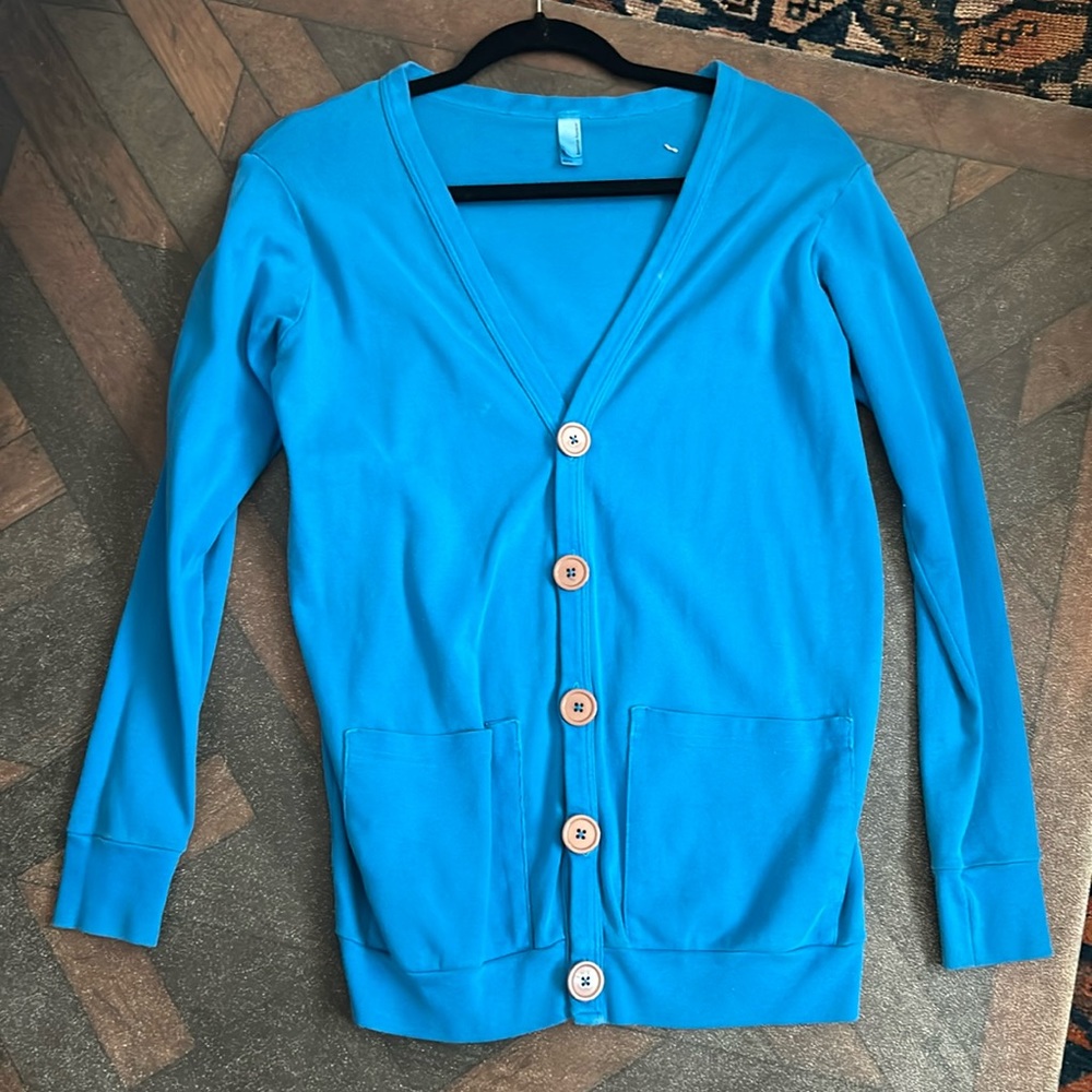 American Apparel Cardigan Sweater Blue Size XS/S